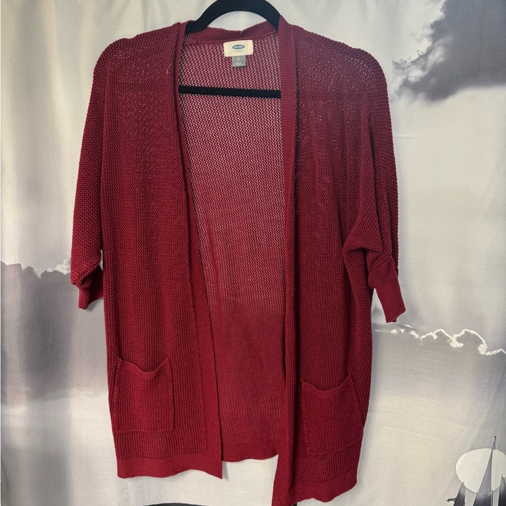 Old Navy Burgundy Open-Front Cardigan